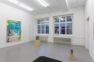 Installationsansicht Henning Strassburger, Studio Mieke Meijer, Dimitri Bähler/Linn Kandel/Ismael Studer
